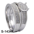 925 Silver Micro Setting Zirconia Jewelry with Women Twins Ring (S-14344)